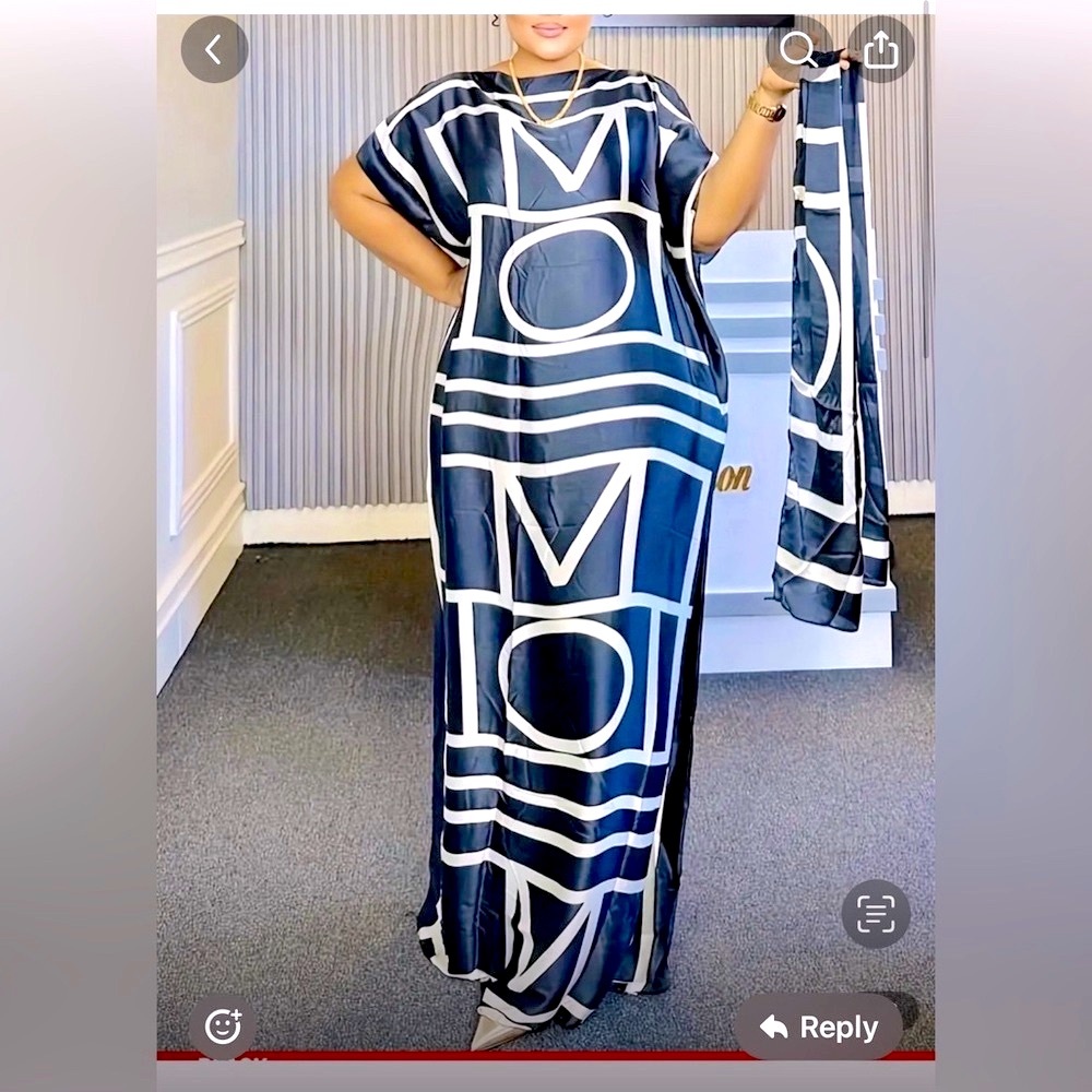Beautiful black and white  light gown